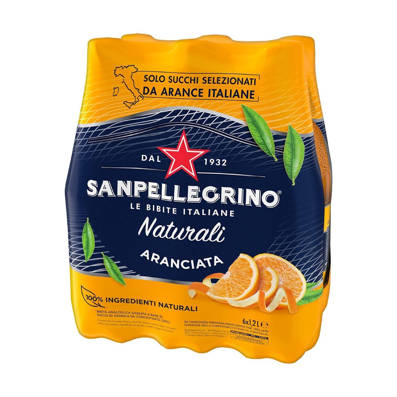 Gāzēts bezalkoholisks dzēriens SANPELLEGRINO Aranciata Naturali, 1200 ml