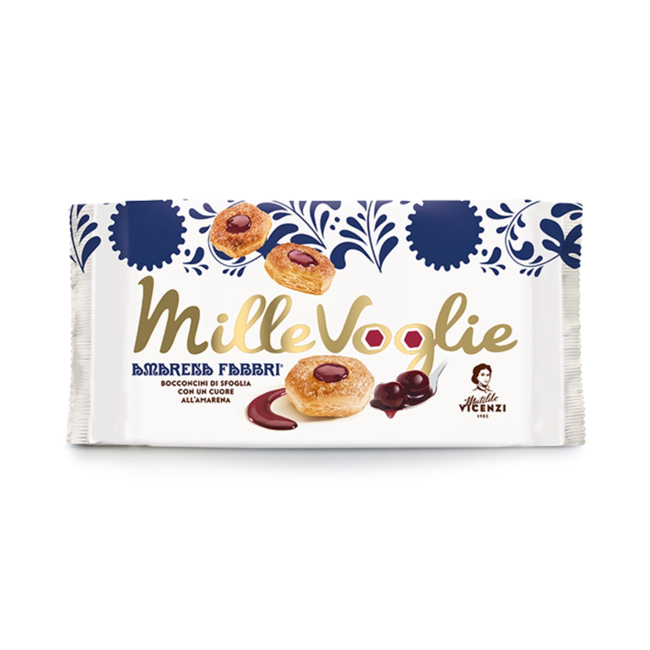 Cepumi ar melno kiršu pildījumu MATILDE VICENZI MilleVoglie Amarena Fabbri, 90g