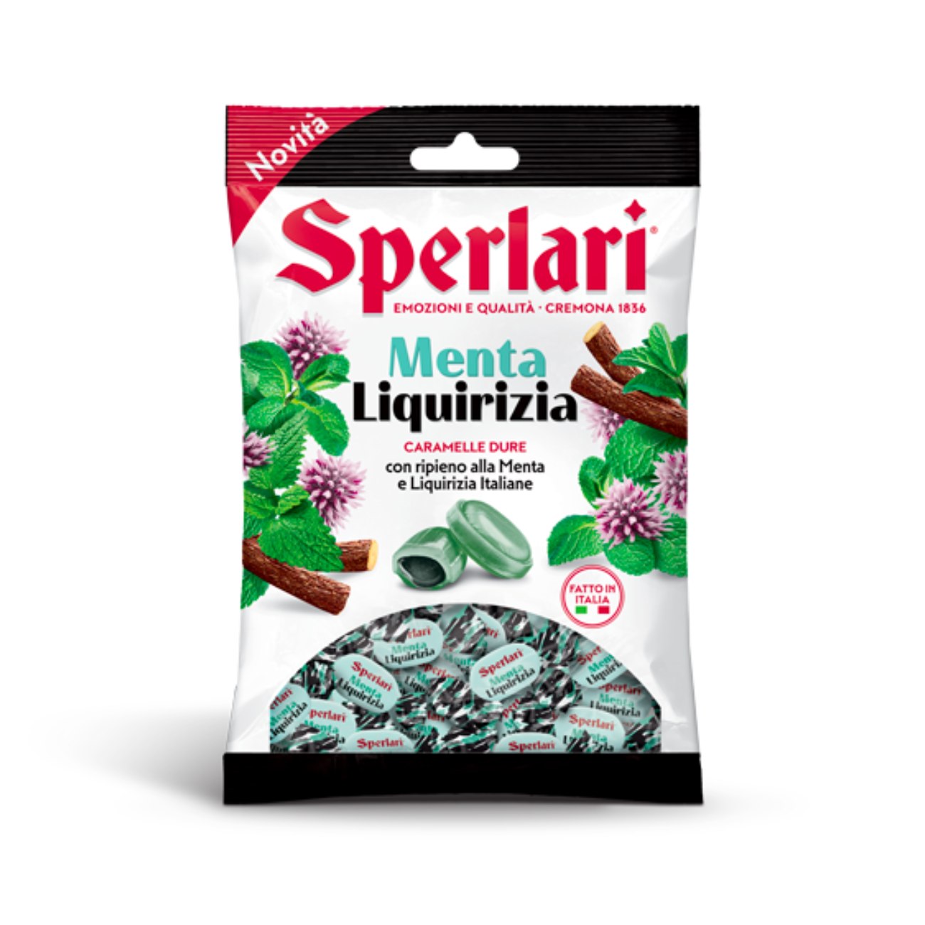 Карамельные конфеты с мятной и лакричной начинкой SPERLARI, 150 г