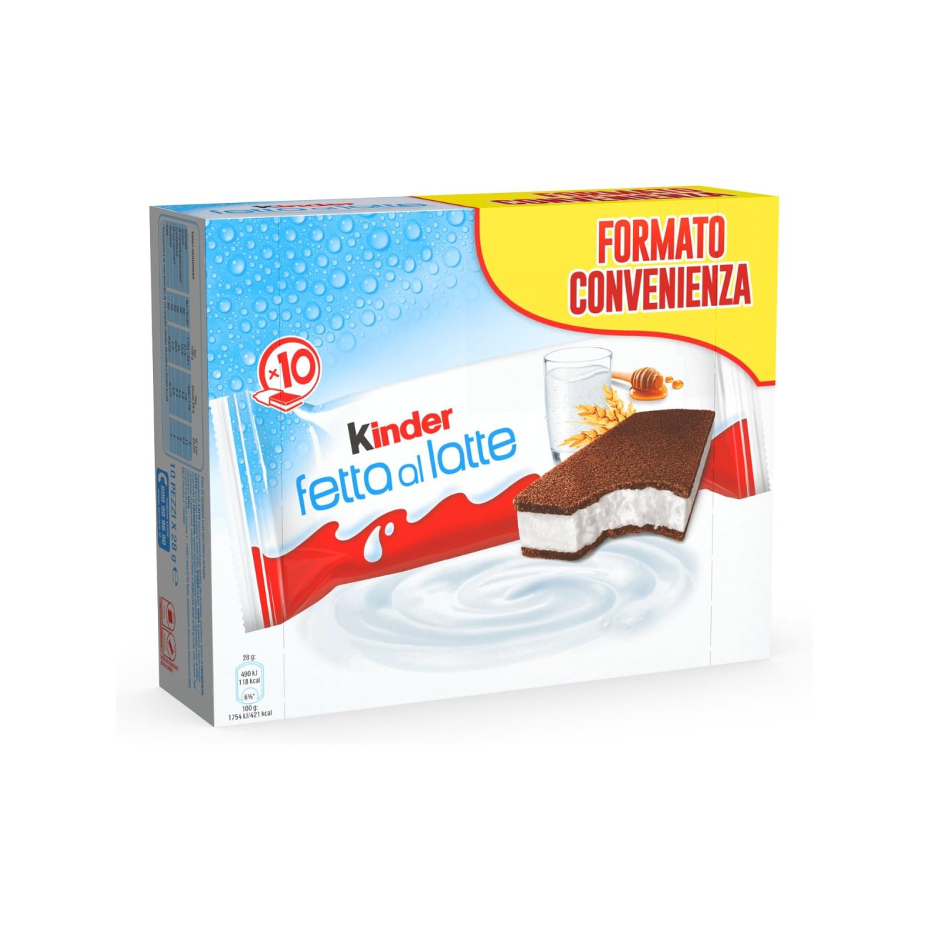 Biskvīta batoniņš KINDER Fetta al Latte, 280g