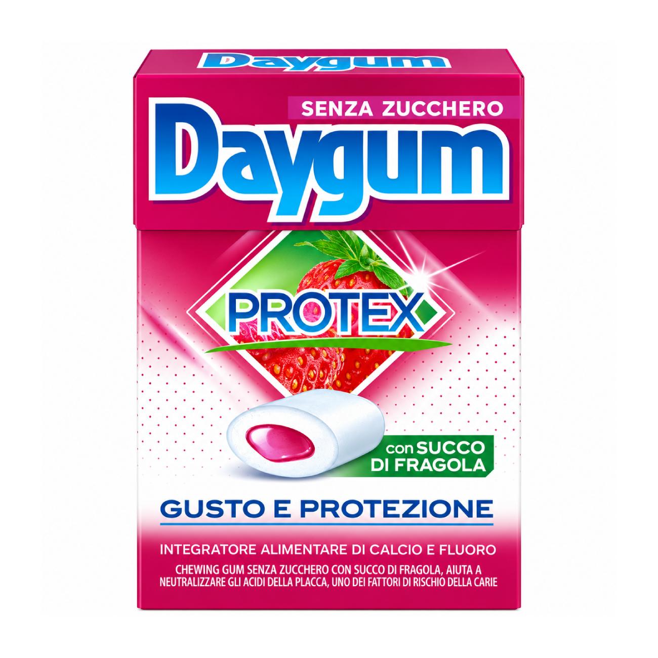 Košļājamā gumija bez cukura ar zemeņu sulu DAYGUM Protex