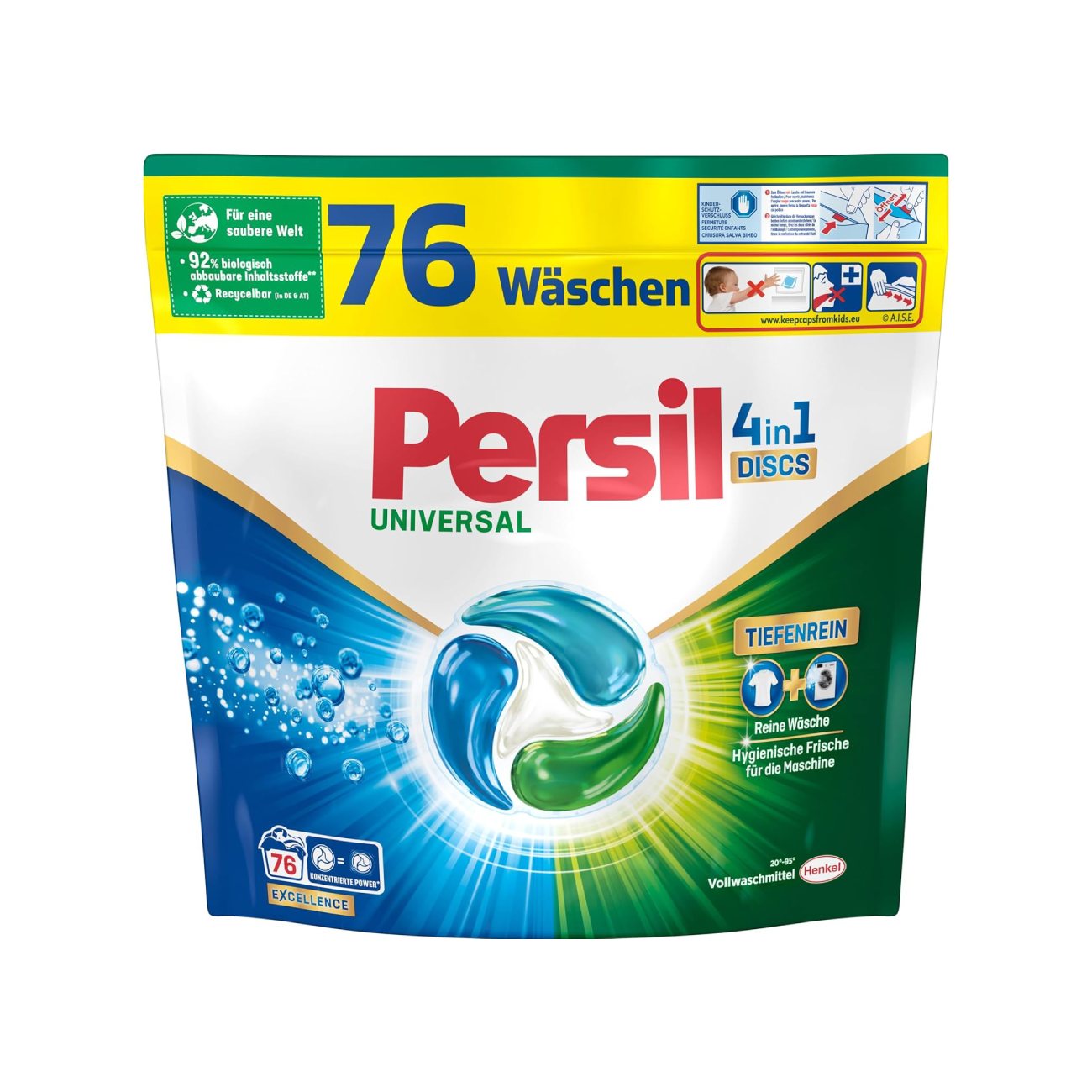 Veļas mazgāšanas kapsulas PERSIL Universal 4in1 Discs, 76MR