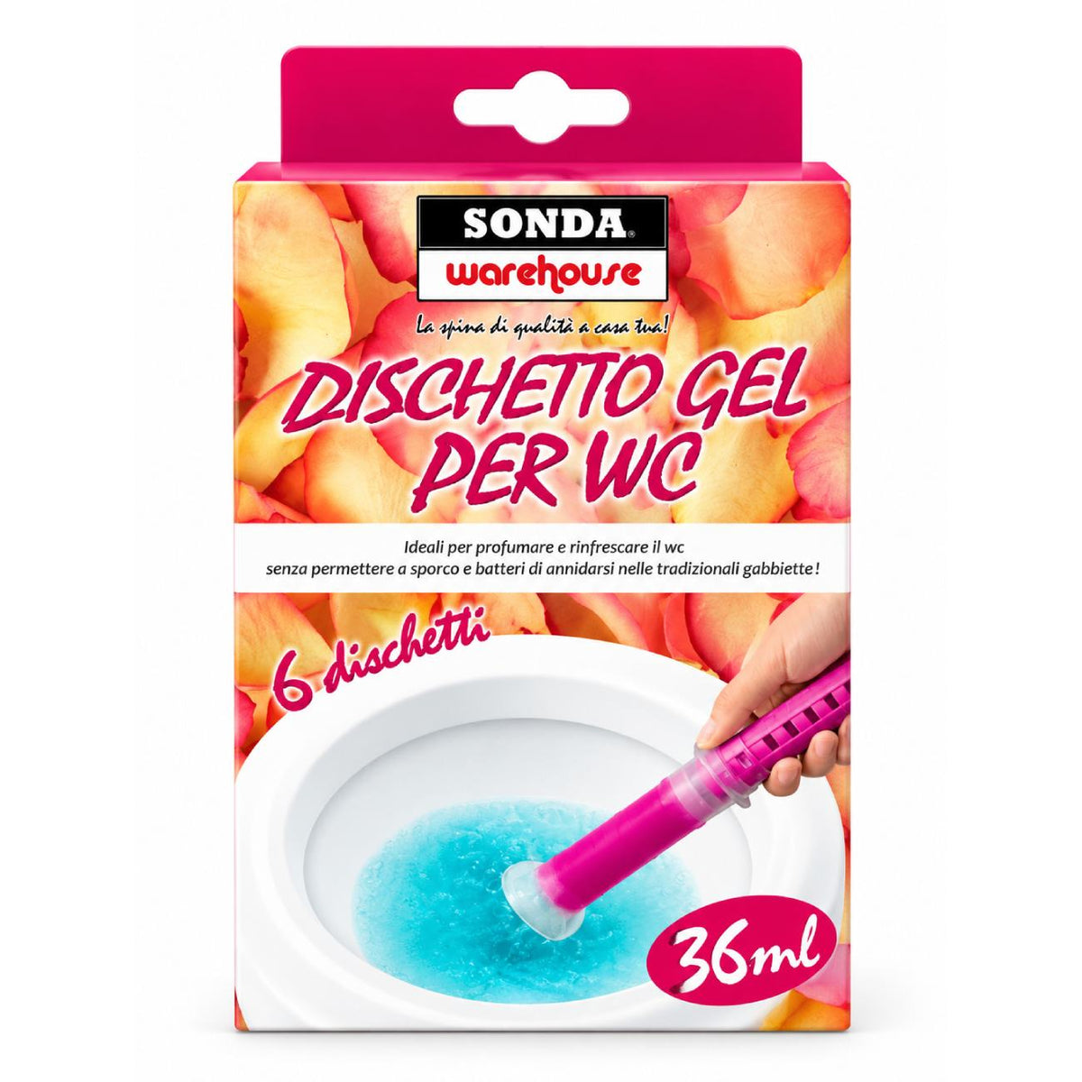 WC diski podam ar aplikatoru SONDA Rosa, 36 ml