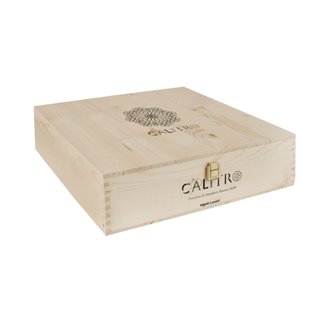 Wooden gift box for 4 wine bottles