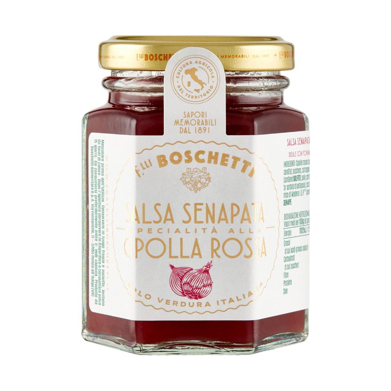 Red onion mustard sauce BOSCHETTI Salsa Cipolla Rossa, 130g