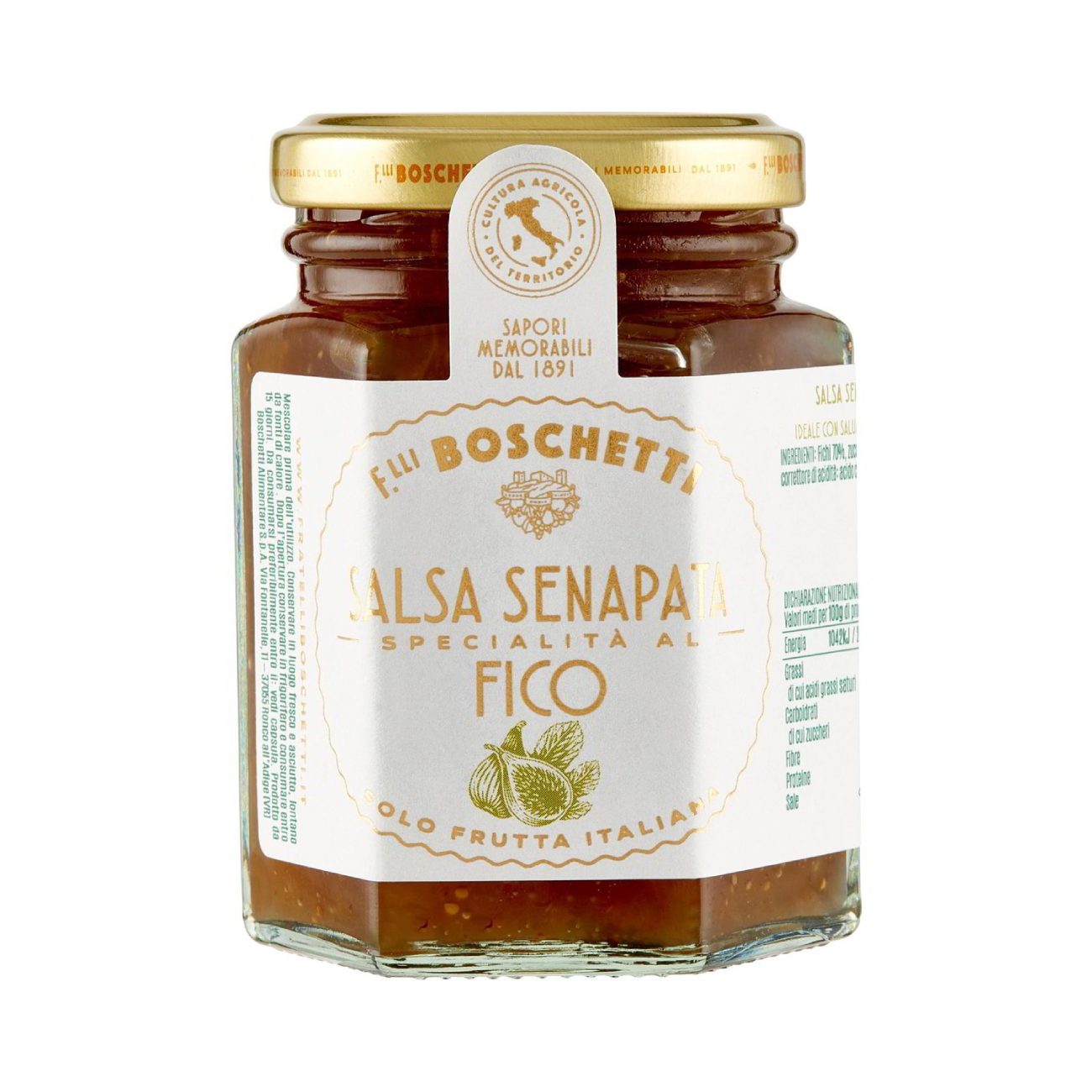 Sinepju mērce ar vīģēm BOSCHETTI Salsa Senapata Fico, 130g