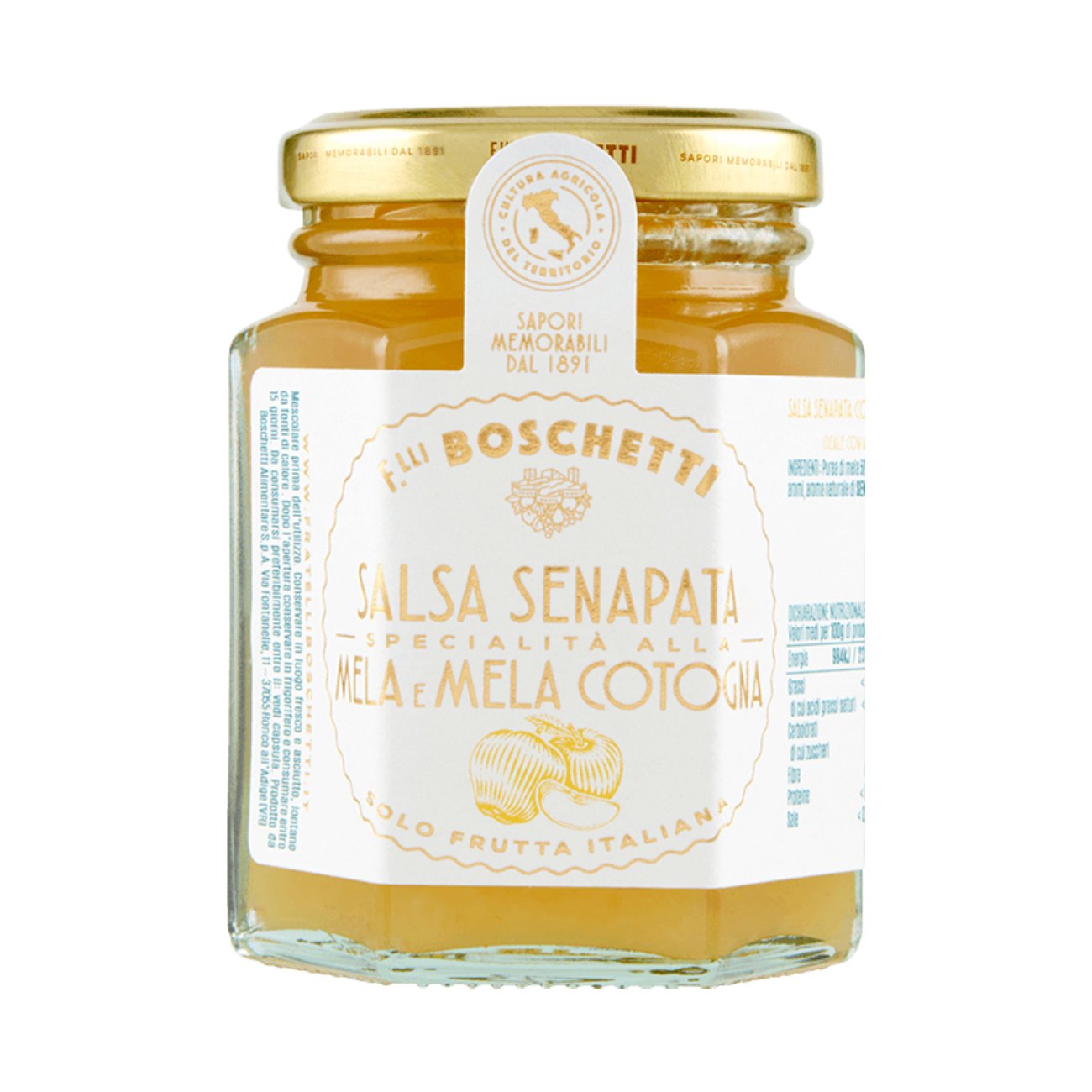 Ābolu un cidonijas sinepju mērce BOSCHETTI Mele e Mele Cotogne, 130g