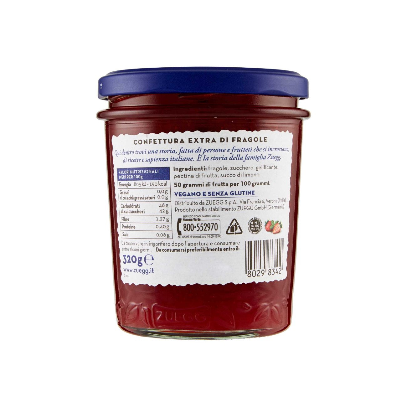 Zemeņu ievārījums ZUEGG Fragole, 320 g