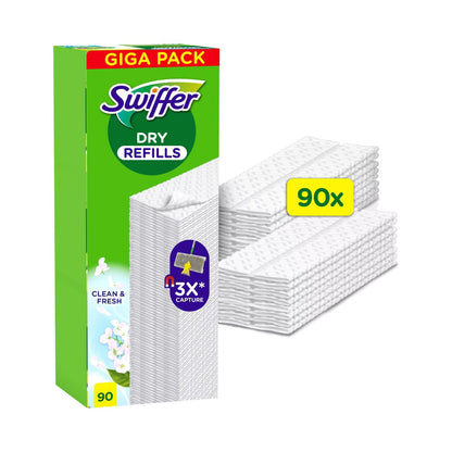 Rezerves sausās salvetes SWIFFER Giga Pack, 90 gab.