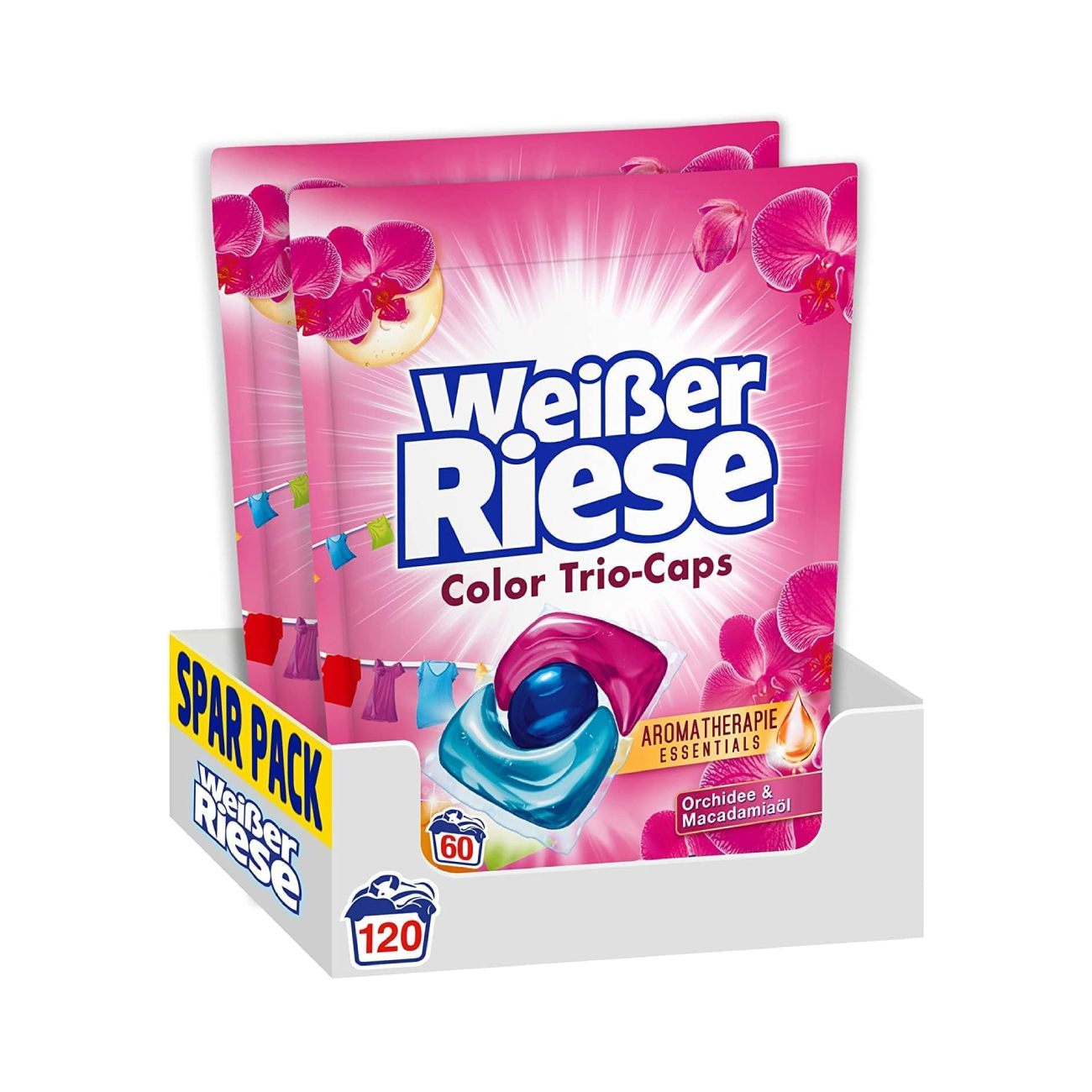Veļas mazgāšanas kapsulas WEISER RIESE Color Aromatherapy, 120MR