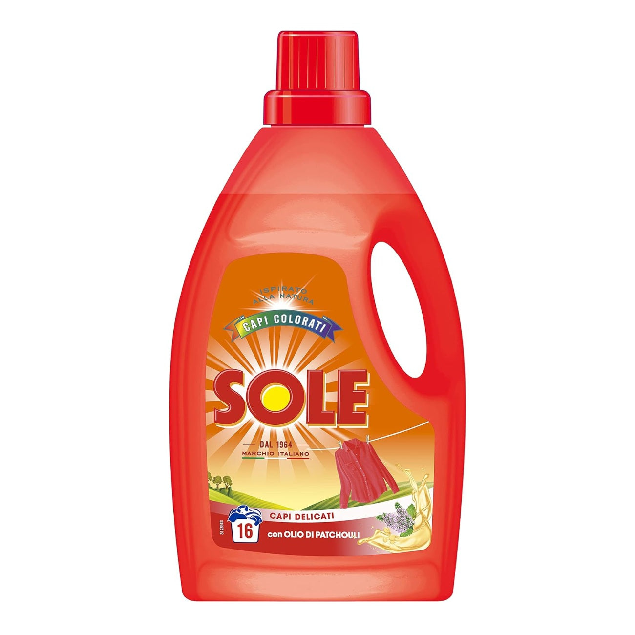 Delikāts veļas mazgāšanas līdzeklis krāsainai veļai SOLE, 16MR