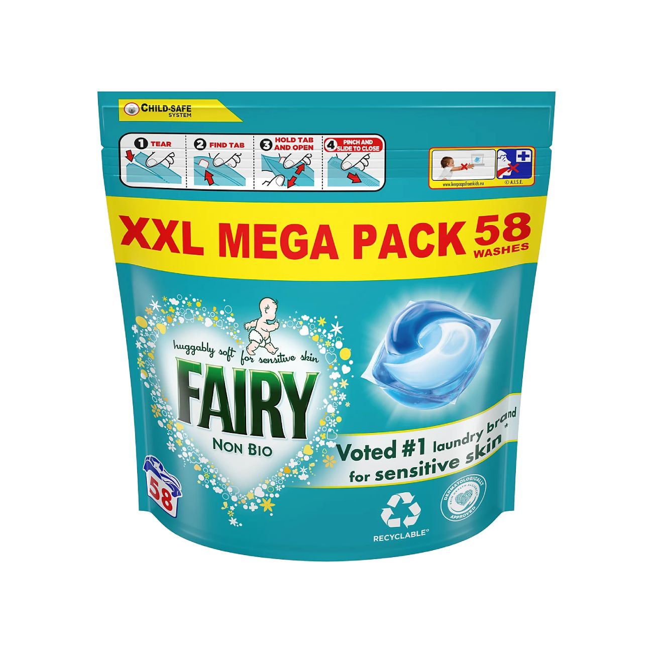 Capsules for children's laundry Non Bio Sensitive, 58WL