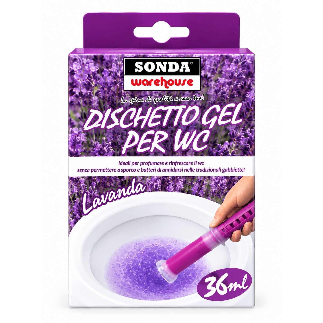 WC diski podam ar aplikatoru SONDA Lavanda, 36 ml