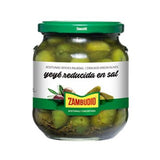 Green olives with reduced salt content, 620g/350g