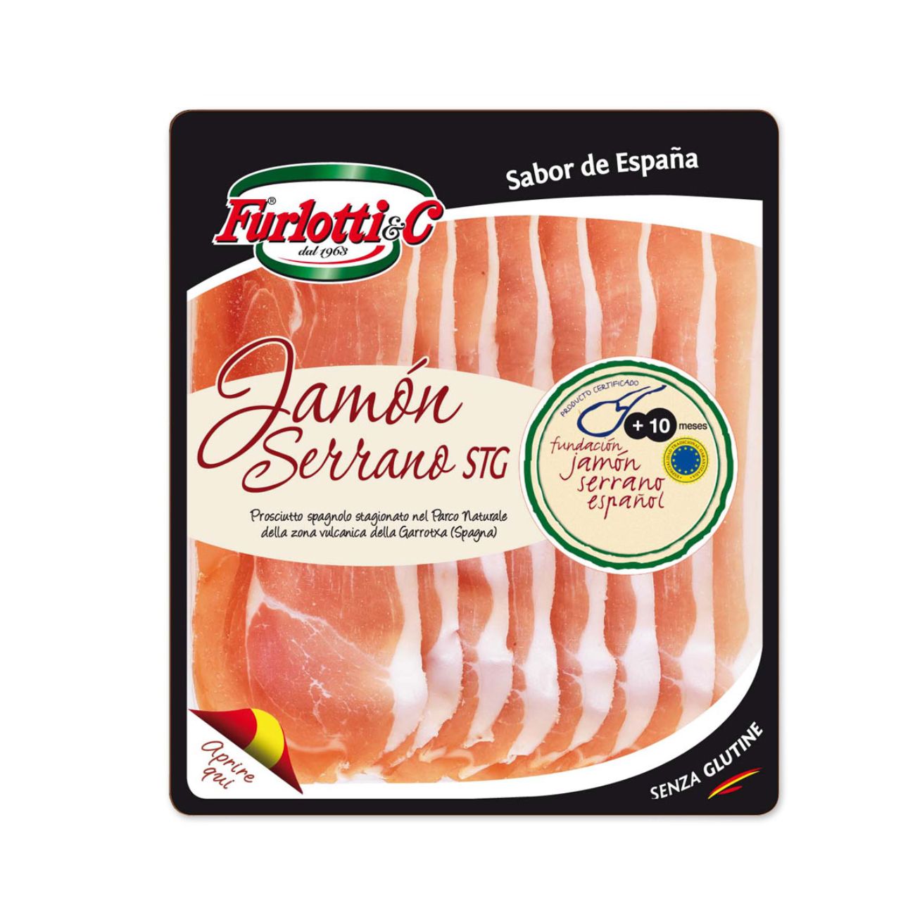 Vītināts c/g šķiņķis Jamon Serrano FURLOTTI, 100g – MOOP MARKET